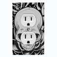 thumbnail image 1 of Metal Light Switch Plate Outlet Cover Skull Rose Flower Gray SKL001, 1 of 13