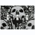 thumbnail image 1 of Metal Light Switch Plate Outlet Cover Skull Rose Flower Gray SKL002, 1 of 13