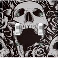 thumbnail image 1 of Metal Light Switch Plate Outlet Cover Skull Rose Flower Gray SKL002, 1 of 13