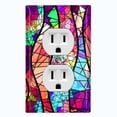 thumbnail image 1 of Metal Light Switch Plate Outlet Cover (Stained Glass Window Tile Pattern GLA003), 1 of 1