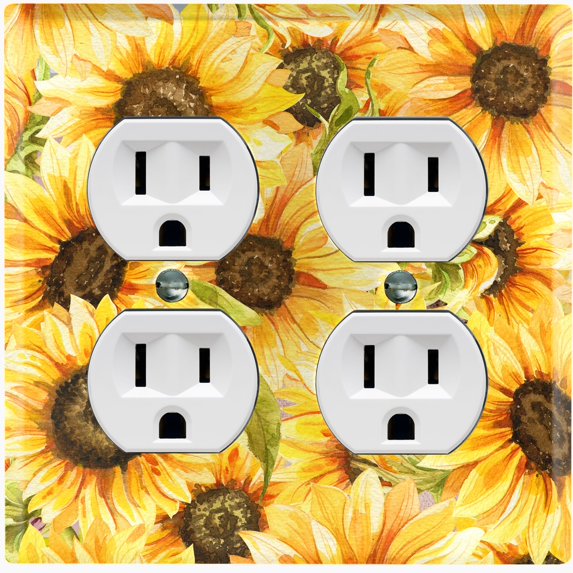 Metal Light Switch Plate Outlet Cover Sunflower Garden Day SUN019
