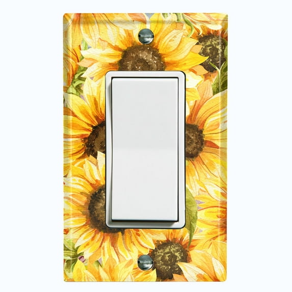 Metal Light Switch Plate Outlet Cover Sunflower Garden Day SUN019