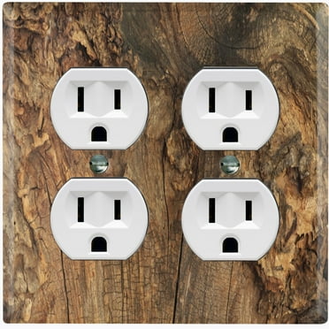 Metal Light Switch Plate Outlet Cover Tree Bark Wallpaper WOD002