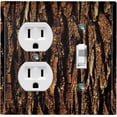 thumbnail image 1 of Metal Light Switch Plate Outlet Cover Tree Bark Wallpaper WOD003, 1 of 13