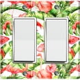 thumbnail image 1 of Metal Light Switch Plate Outlet Cover Tropical Pink Flamingo Flower Leaves White FGO002, 1 of 13
