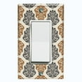 thumbnail image 1 of Metal Light Switch Plate Outlet Cover (Victorian Damask Flower Symbo Pattern - Single Rocker), 1 of 2