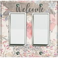 thumbnail image 1 of Metal Light Switch Plate Outlet Cover (Welcome Vine - Double Rocker), 1 of 2