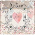 thumbnail image 1 of Metal Light Switch Plate Outlet Cover (Welcome Vine - Double Toggle), 1 of 2