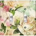 thumbnail image 1 of Metal Light Switch Plate Outlet Cover White Rose Flower Butterfly ROS004, 1 of 13