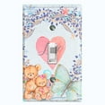thumbnail image 1 of Metal Light Switch Wall Plate Outlet Cover (2 Teddy Bears With Love Heart Flower Balloon Flower Wreath Baby Blue - Single Toggle), 1 of 2
