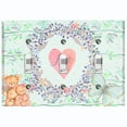 thumbnail image 1 of Metal Light Switch Wall Plate Outlet Cover (2 Teddy Bears With Love Heart Flower Balloon Flower Wreath Green - Triple Toggle), 1 of 2