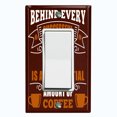 thumbnail image 1 of Metal Light Switch Wall Plate Outlet Cover (Behind Every Successful Person Coffee Brown Cup - Single Rocker), 1 of 2