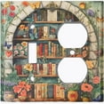 thumbnail image 1 of Metal Light Switch Wall Plate Outlet Cover (Bookshelf in a Botanical Garden - 2 Gang Toggle/Duplex), 1 of 1