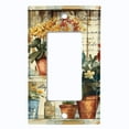 thumbnail image 1 of Metal Light Switch Wall Plate Outlet Cover (Botanical Plant Pots - Single GFI/Rocker), 1 of 1