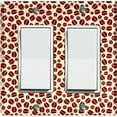 thumbnail image 1 of Metal Light Switch Wall Plate Outlet Cover (Coffee Beans Pattern Beige Cream - Double Rocker), 1 of 2