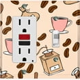 thumbnail image 1 of Metal Light Switch Wall Plate Outlet Cover (Coffee Espresso Mocha Bean Grounds Grinder Beige Pattern - Single Rocker Single Toggle), 1 of 2