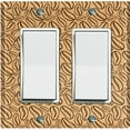 thumbnail image 1 of Metal Light Switch Wall Plate Outlet Cover (Coffee Espresso Mocha Bean Light Brown Pattern - Double Rocker), 1 of 2