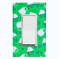 thumbnail image 1 of Metal Light Switch Wall Plate Outlet Cover (Coffee Espresso Mocha Cup Green Heart Green Cupcake - Single Rocker), 1 of 2