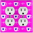 thumbnail image 1 of Metal Light Switch Wall Plate Outlet Cover (Coffee Espresso Mocha Cup Navy Heart Pink - Double Duplex), 1 of 2