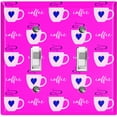 thumbnail image 1 of Metal Light Switch Wall Plate Outlet Cover (Coffee Espresso Mocha Cup Navy Heart Pink - Double Toggle), 1 of 2