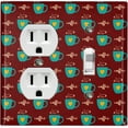 thumbnail image 1 of Metal Light Switch Wall Plate Outlet Cover (Coffee Espresso Mocha Cup Orange Heart Brown - Single Duplex Single Toggle), 1 of 2
