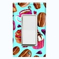 thumbnail image 1 of Metal Light Switch Wall Plate Outlet Cover (Coffee Mocha Candy Bean Toffee Swirl Cupcake Coffee Maker Teal Pink Hearts - Single Rocker), 1 of 2