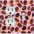 thumbnail image 1 of Metal Light Switch Wall Plate Outlet Cover (Coffee Mocha Espresso Bean Chocolate Caramel Heart Drip Love Pink - Single Duplex Single Toggle), 1 of 2