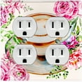 thumbnail image 1 of Metal Light Switch Wall Plate Outlet Cover (Coffee Mocha Espresso Cup Smiley Face Pink Roses - Double Duplex), 1 of 2
