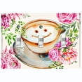 thumbnail image 1 of Metal Light Switch Wall Plate Outlet Cover (Coffee Mocha Espresso Cup Smiley Face Pink Roses - Triple Toggle), 1 of 2