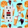 thumbnail image 1 of Metal Light Switch Wall Plate Outlet Cover (Coffee Mocha Espresso Grounds Cookie Sugar Treats Love Caramel Shake Teal - Single Rocker Single Toggle), 1 of 2