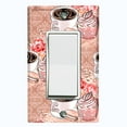 thumbnail image 1 of Metal Light Switch Wall Plate Outlet Cover (Coffee Mocha Espresso Heart Cupcake Macaron Flower Bouquet Damask Pink - Single Rocker), 1 of 2