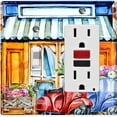 thumbnail image 1 of Metal Light Switch Wall Plate Outlet Cover (Coffee Mocha Espresso Shop Cafe Vintage Store Front Flower - Single Toggle Single Rocker), 1 of 2