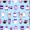 thumbnail image 1 of Metal Light Switch Wall Plate Outlet Cover (Coffee Mocha Espresso Tea Pot Kettle Maker Festive Cup Teal Pattern - Double Toggle), 1 of 2