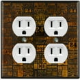 thumbnail image 1 of Metal Light Switch Wall Plate Outlet Cover (Coffee Shop Cafe Restaurant Sign Black Brown - Double Duplex), 1 of 2