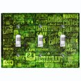thumbnail image 1 of Metal Light Switch Wall Plate Outlet Cover (Coffee Shop Cafe Restaurant Sign Black Lime Green - Triple Toggle), 1 of 2