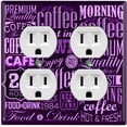 thumbnail image 1 of Metal Light Switch Wall Plate Outlet Cover (Coffee Shop Cafe Restaurant Sign Black Purple - Double Duplex), 1 of 2