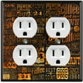 thumbnail image 1 of Metal Light Switch Wall Plate Outlet Cover (Coffee Shop Cafe Restaurant Sign Black Rust 2 Print - Double Duplex), 1 of 2