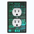thumbnail image 1 of Metal Light Switch Wall Plate Outlet Cover (Coffee Shop Cafe Restaurant Sign Black Teal Ocean Green - Single Duplex), 1 of 2