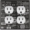 thumbnail image 1 of Metal Light Switch Wall Plate Outlet Cover (Coffee Shop Cafe Restaurant Sign Black White - Double Duplex), 1 of 2