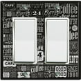 thumbnail image 1 of Metal Light Switch Wall Plate Outlet Cover (Coffee Shop Cafe Restaurant Sign Black White - Double Rocker), 1 of 2