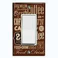 thumbnail image 1 of Metal Light Switch Wall Plate Outlet Cover (Coffee Shop Cafe Restaurant Sign Brown Beige Light - Single Rocker), 1 of 2