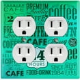 thumbnail image 1 of Metal Light Switch Wall Plate Outlet Cover (Coffee Shop Cafe Restaurant Sign Green Black - Double Duplex), 1 of 2