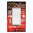 thumbnail image 1 of Metal Light Switch Wall Plate Outlet Cover (Coffee Shop Cafe Restaurant Sign Red / Black - Single Rocker), 1 of 2