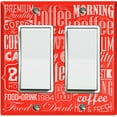 thumbnail image 1 of Metal Light Switch Wall Plate Outlet Cover (Coffee Shop Cafe Restaurant Sign Red White - Double Rocker), 1 of 2