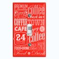 thumbnail image 1 of Metal Light Switch Wall Plate Outlet Cover (Coffee Shop Cafe Restaurant Sign Red White - Single Toggle), 1 of 2