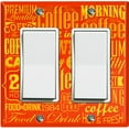 thumbnail image 1 of Metal Light Switch Wall Plate Outlet Cover (Coffee Shop Cafe Restaurant Sign Red Yellow - Double Rocker), 1 of 2