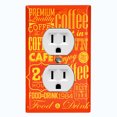 thumbnail image 1 of Metal Light Switch Wall Plate Outlet Cover (Coffee Shop Cafe Restaurant Sign Red Yellow - Single Duplex), 1 of 2