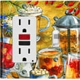 thumbnail image 1 of Metal Light Switch Wall Plate Outlet Cover (Coffee Tea Party Kettle Mocha Espresso Drinks - Single Rocker Single Toggle), 1 of 2
