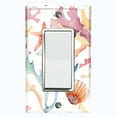 thumbnail image 1 of Metal Light Switch Wall Plate Outlet Cover (Colorful Ocean Sea Coral Reef Shell Clam White - Single Rocker), 1 of 2