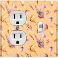 thumbnail image 1 of Metal Light Switch Wall Plate Outlet Cover (Colorful Ocean Sea Shells Orange - Single Duplex Single Toggle), 1 of 2